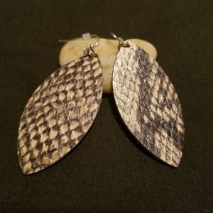 Leather Snakeskin Earrings